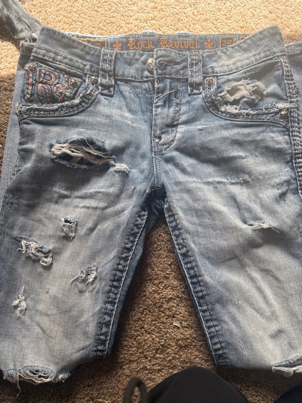 Rock Revival Women's Light Blue Distressed Boyfriend Jeans